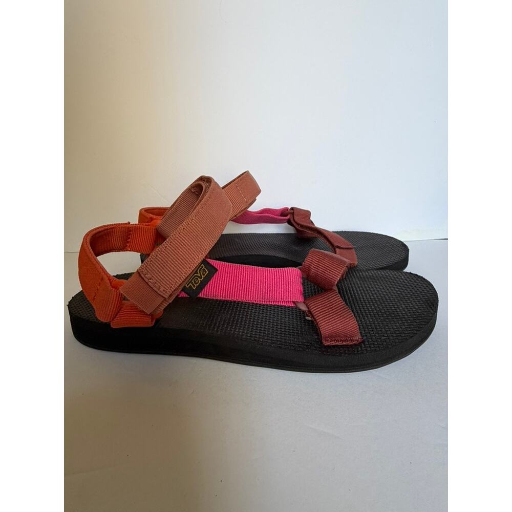 Teva Colorblock Sport Sandals Pink Orange Adjustable Hiking Sandals Size 7